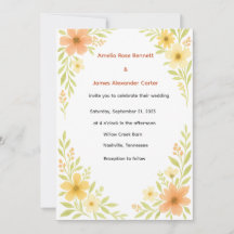 Rustikale Wildblume Hochzeit Einladung