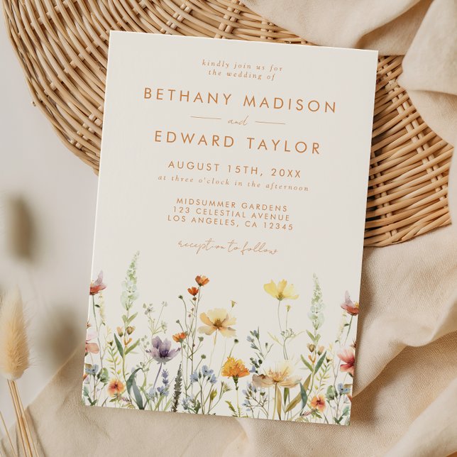 Rustikale Wildblume Hochzeit Einladung (Von Creator hochgeladen)