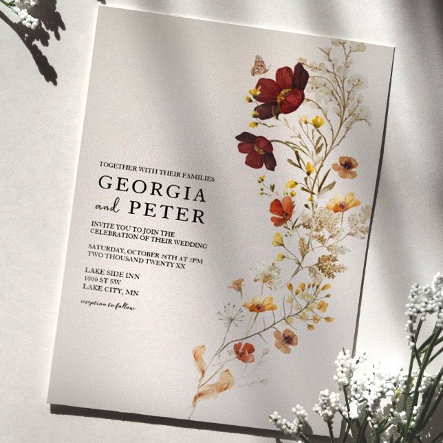 Rustikale Wildblume Hochzeit Einladung (Von Creator hochgeladen)