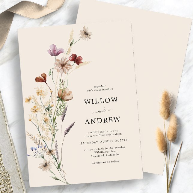 Rustikale Wildblume Hochzeit Einladung (Rustic Wildflower Wedding Invitation
)