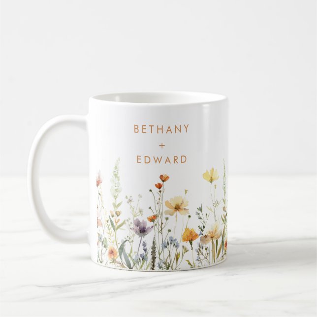Rustikale Wildblume Hochzeit Kaffeetasse (Links)