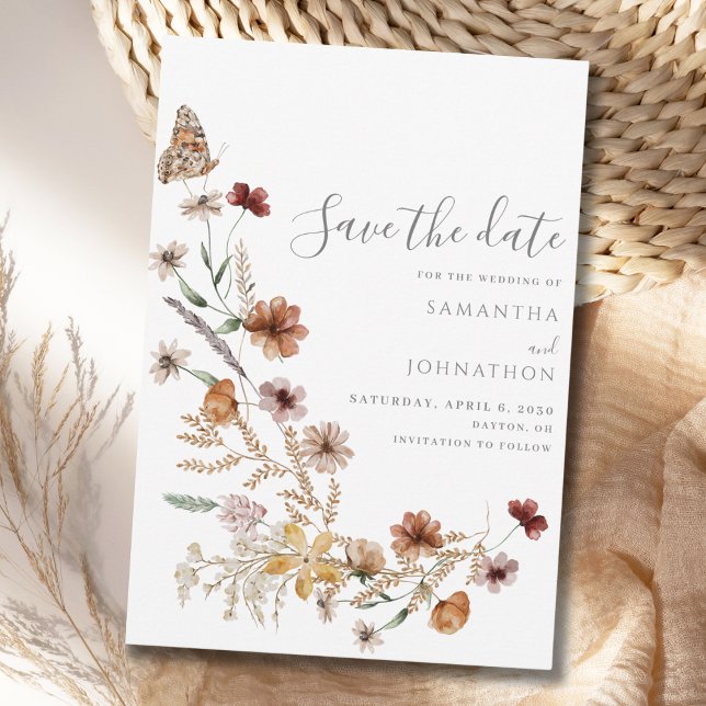 Rustikale Wildblume Hochzeit Save The Date (Von Creator hochgeladen)