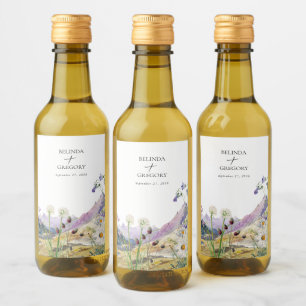 Rustikale Wildblume Hochzeit Weinetikett