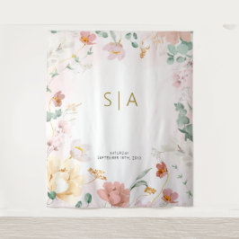 Rustikale Wildblume Hochzeitsband Wandteppich