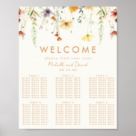 Rustikale Wildblume Hochzeitsdiagramm Poster