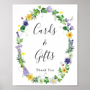 Rustikale Wildblume Hochzeitskarten - Zeichen Poster