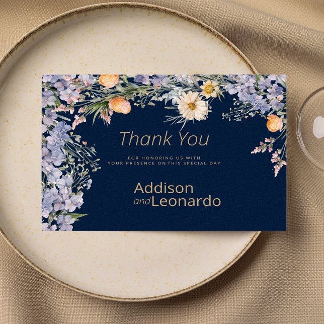 Rustikale Wildblume Land Blume Danke Einladung (Rustic wildflower country flowers Thank You)