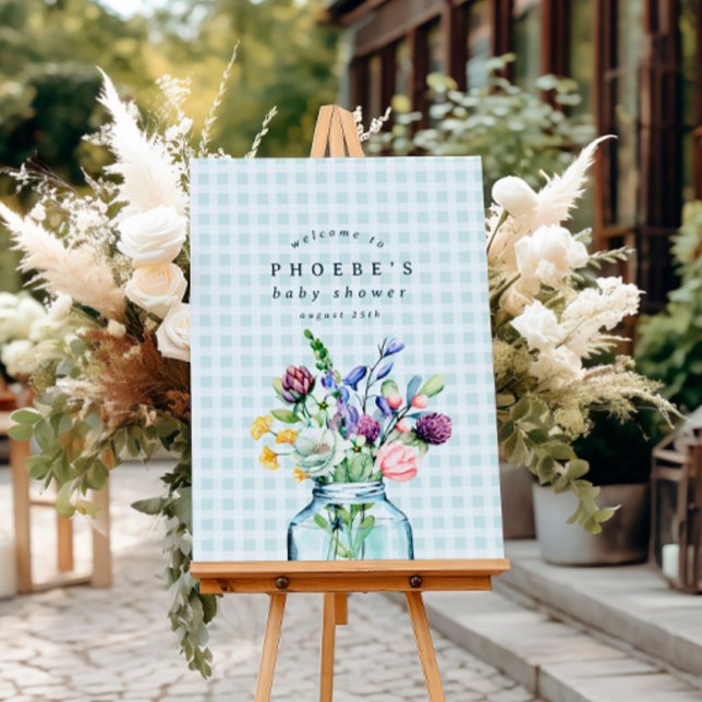 Rustikale Wildblume Mason Jar Babydusche Zeichen Poster (Von Creator hochgeladen)