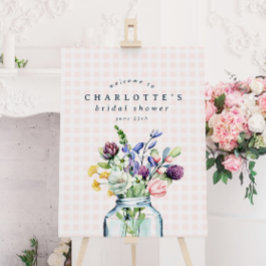 Rustikale Wildblume Mason Jar Brautparty Zeichen