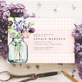 Rustikale Wildblume Mason Jar Picnic Babydusche Einladung