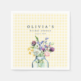 Rustikale Wildblume Mason Jar Picnic Babydusche Serviette