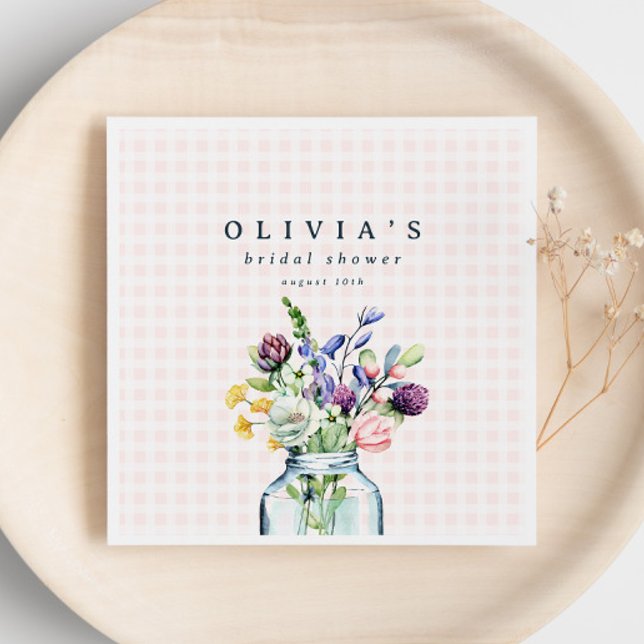 Rustikale Wildblume Mason Jar Picnic Brautparty Serviette (Von Creator hochgeladen)