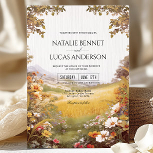 Rustikale Wildblume Meadow Wedding Einladung