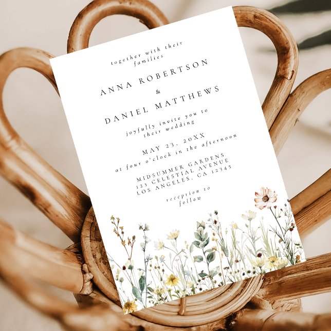 Rustikale Wildblume Meadow Wedding Einladung (Von Creator hochgeladen)