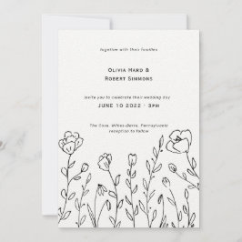 Rustikale Wildblume Minimalistische Hochzeitseinla Einladung