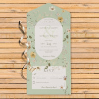 Rustikale Wildblume Oval Frame Sage Green No Dinne