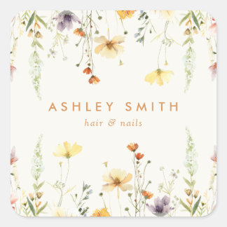 Rustikale Wildblume Quadratischer Aufkleber