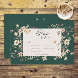 Rustikale Wildblume RSVP Karte