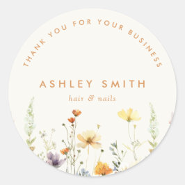 Rustikale Wildblume Runder Aufkleber