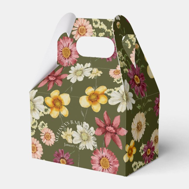 Rustikale Wildblume Salbei-Babydusche Geschenkschachtel (Vorderseite)