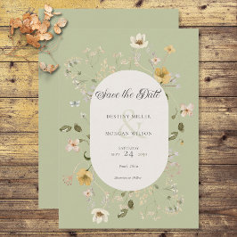 Rustikale Wildblume Save The Date