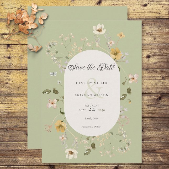 Rustikale Wildblume Save The Date (Von Creator hochgeladen)