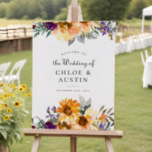 Rustikale Wildblume Sonnenblumenhochzeit Begrüßung