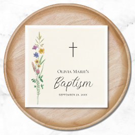 Rustikale Wildblume Taufe Serviette