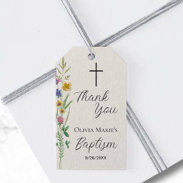 Rustikale Wildblume Taufe Vielen Dank Geschenkanhänger