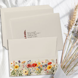 Rustikale Wildblume voradressiert Hochzeit RSVP