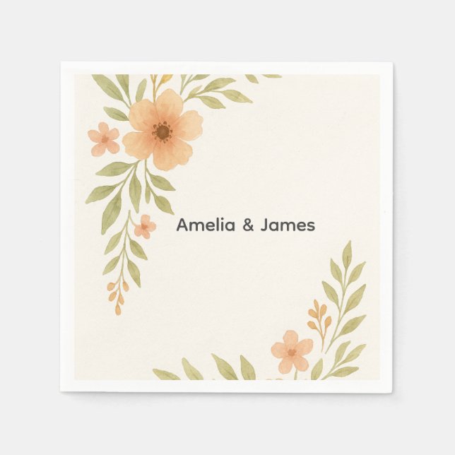 Rustikale Wildblume Wedding Napkin Serviette (Vorderseite)