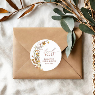 Rustikale Wildblume Wiese Brautparty Runder Aufkleber