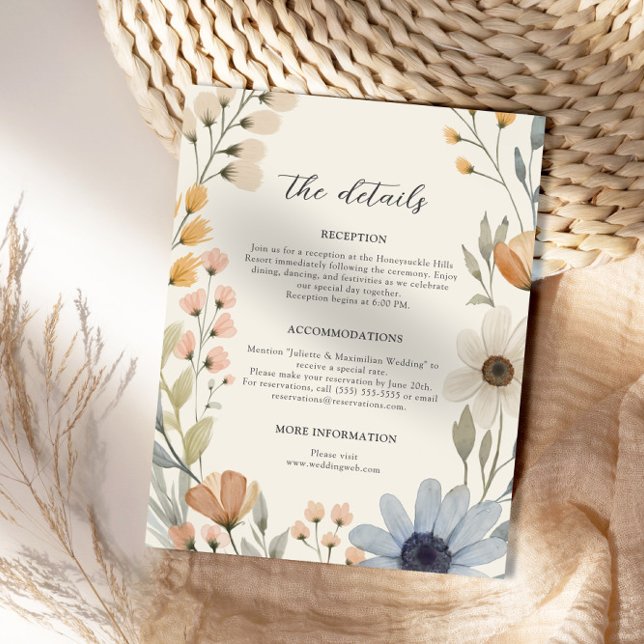 Rustikale Wildblume Wreath Garden Wedding Begleitkarte (Von Creator hochgeladen)