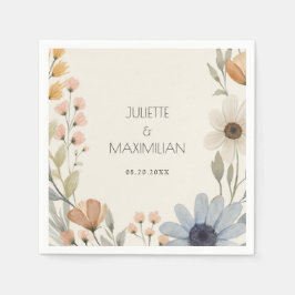 Rustikale Wildblume Wreath Garden Wedding Serviette