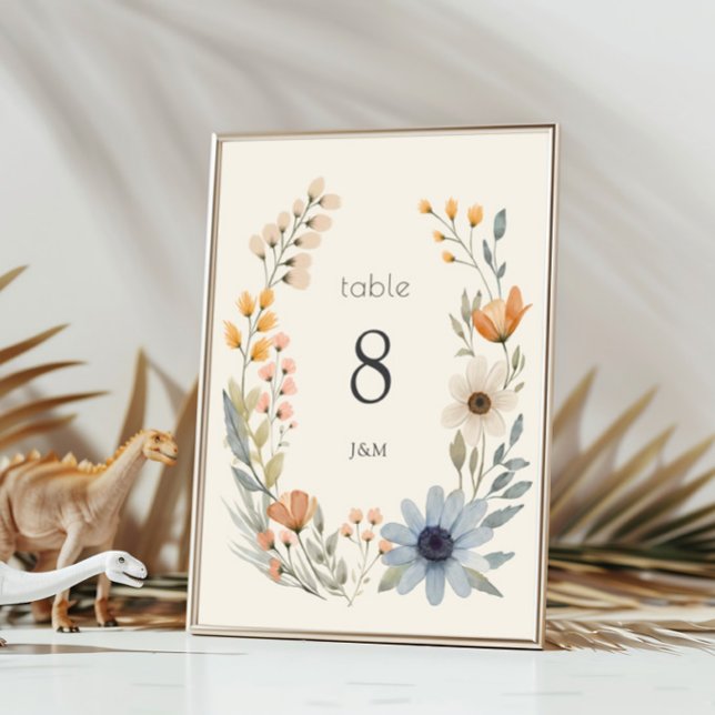 Rustikale Wildblume Wreath Garden Wedding Tischnummer (Von Creator hochgeladen)