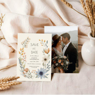 Rustikale Wildblume Wreath Wedding rettet das Datu Einladung