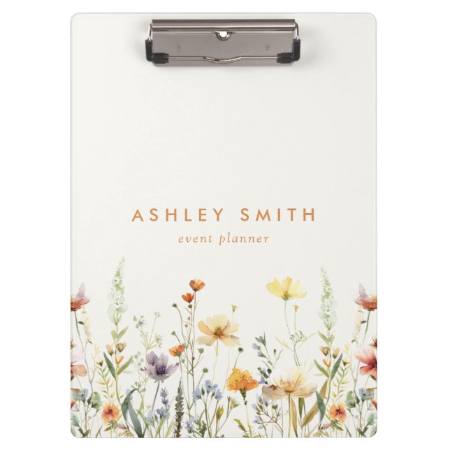 Rustikale Wildblume Zwischenablage Klemmbrett (Vorderseite)