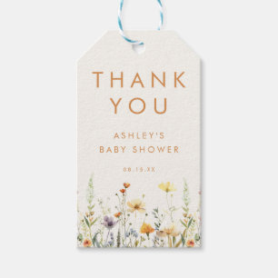 Rustikale Wildblumen-Babyshower-Mitgebsel-Geschenk Geschenkanhänger