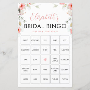Rustikale Wildblumen Bingo Game Card