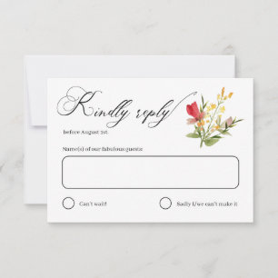 Rustikale Wildblumen Bloom Garden Wedding RSVP Car