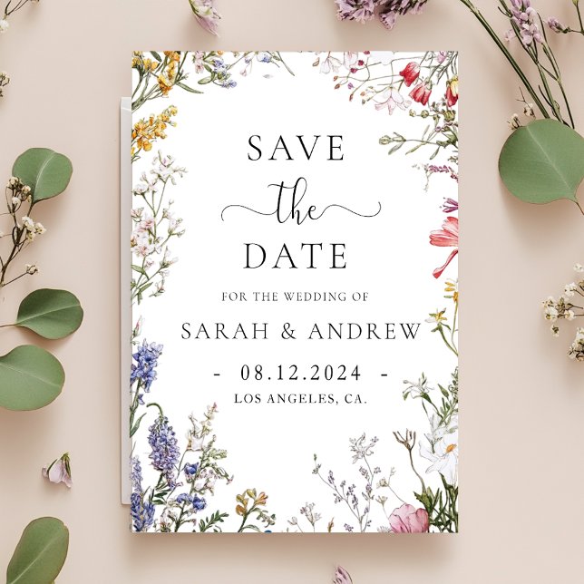 Rustikale Wildblumen Blumenhochzeit Save The Date (Von Creator hochgeladen)