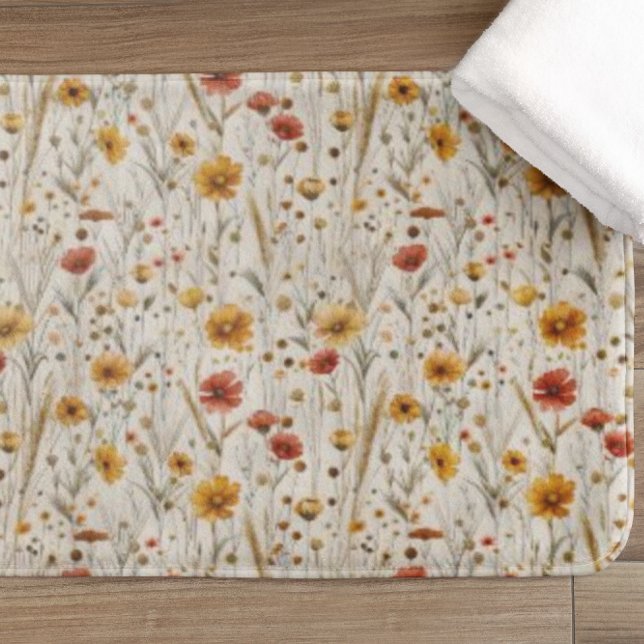 Rustikale Wildblumen - Boho Fall Floral Muster Badematte (Von Creator hochgeladen)