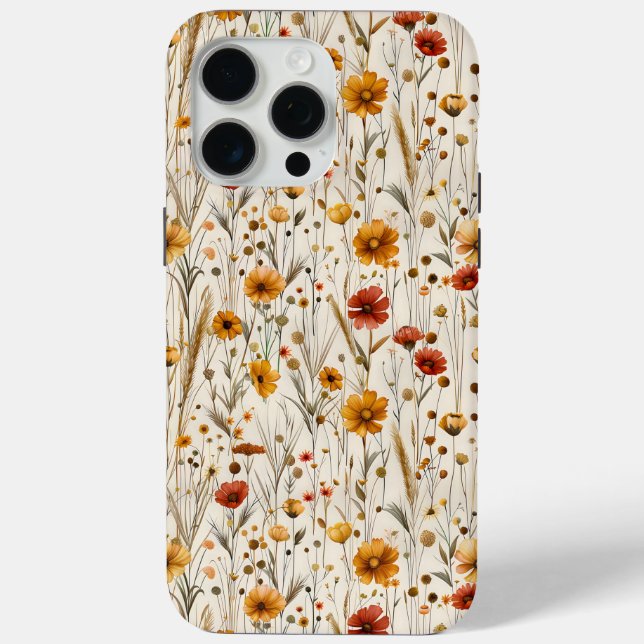Rustikale Wildblumen - Boho Fall Floral Muster Case-Mate iPhone Hülle (Rückseite)