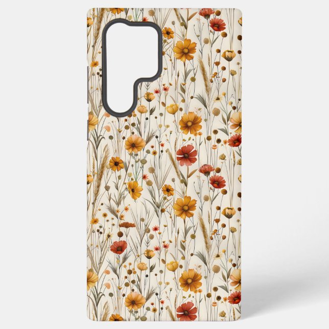 Rustikale Wildblumen - Boho Fall Floral Muster Samsung Galaxy Hülle (Rückseite)