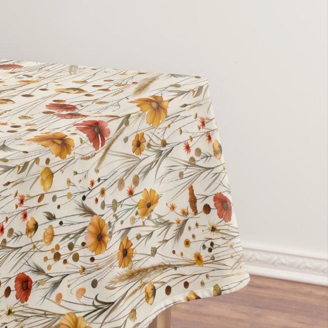 Rustikale Wildblumen - Boho Fall Floral Muster Tischdecke (Beispiel)