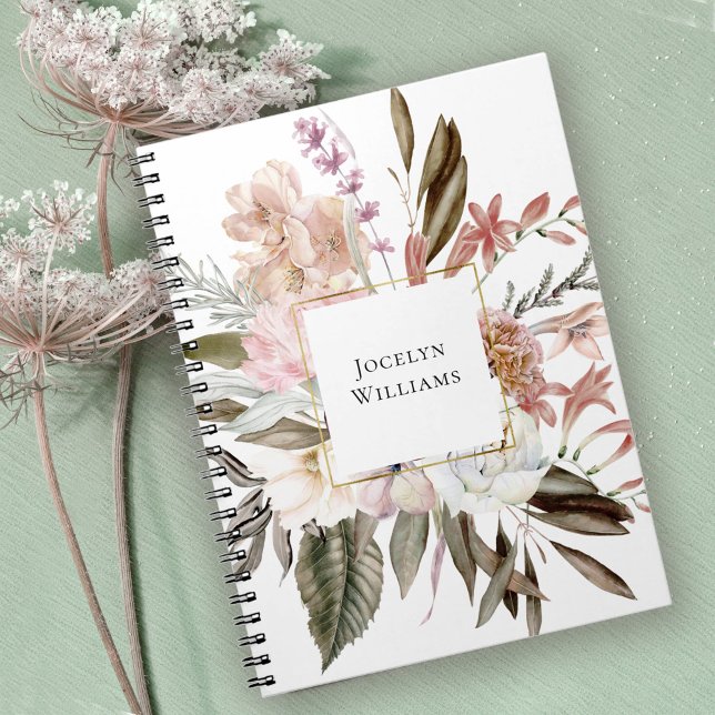 Rustikale Wildblumen der Weibchen mit Namen Notizblock (Personalize with your name.)
