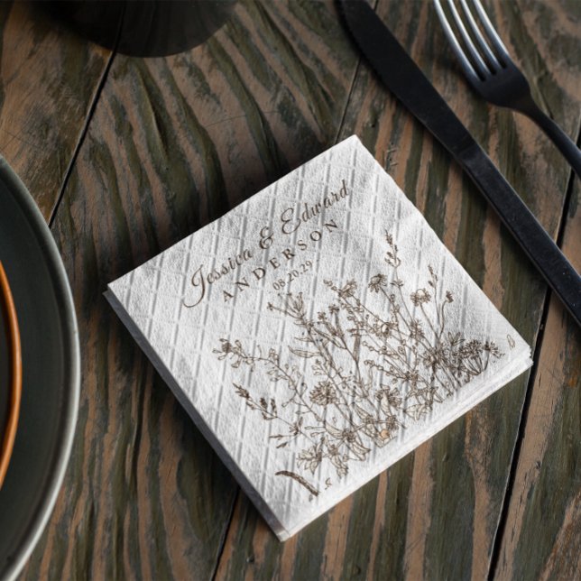 Rustikale Wildblumen Erdreich Personalisiert Serviette (Von Creator hochgeladen)