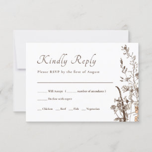 Rustikale Wildblumen fallen blumigen Hochzeitstag RSVP Karte
