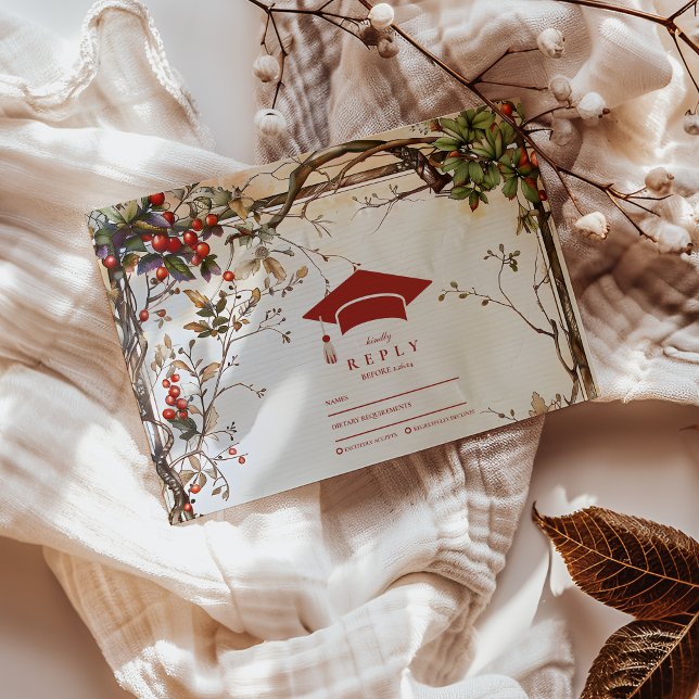 Rustikale Wildblumen Graduierungspartei RSVP Karte (Von Creator hochgeladen)