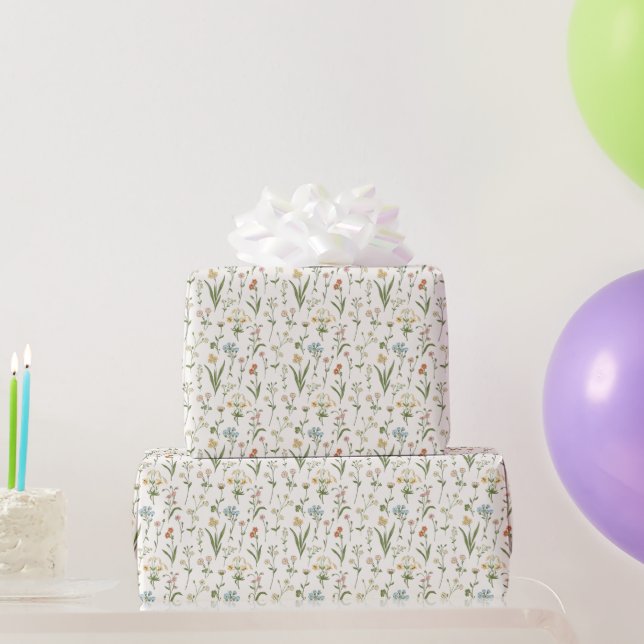 Rustikale Wildblumen-Hochzeit Elegante Floral Geschenkpapier (Partygeschenke)